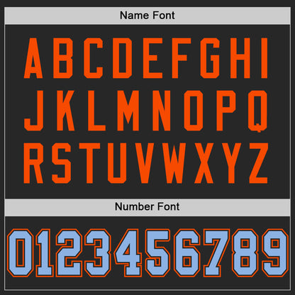 Custom Black Light Blue-Orange Mesh Authentic Football Jersey - Sky-Custom