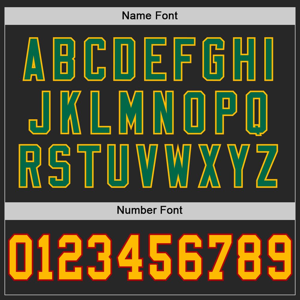 Custom Black Gold Red-Kelly Green Mesh Authentic Football Jersey - Sky-Custom