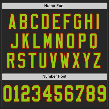 Custom Black Neon Green-Red Mesh Authentic Football Jersey - Sky-Custom