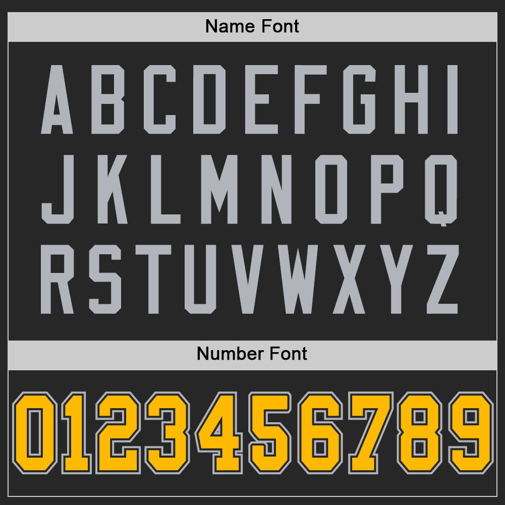 Custom Black Gold-Gray Mesh Authentic Football Jersey - Sky-Custom