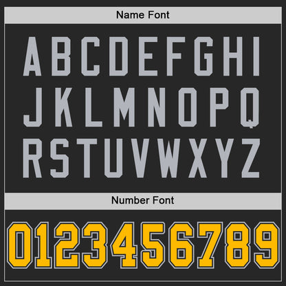 Custom Black Gold-Gray Mesh Authentic Football Jersey - Sky-Custom