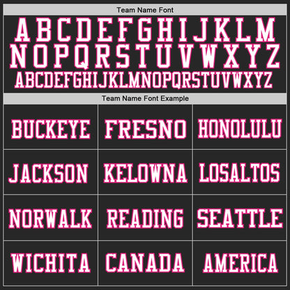 Custom Black Hot Pink-White Mesh Authentic Football Jersey - Sky-Custom