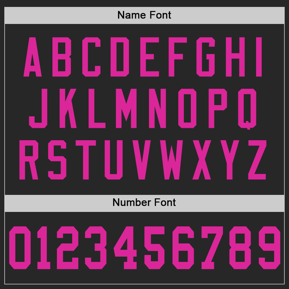 Custom Black Deep Pink Mesh Authentic Football Jersey - Sky-Custom