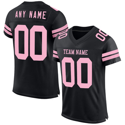 Custom Black Light Pink Mesh Authentic Football Jersey - Sky-Custom