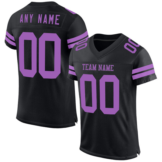 Custom Black Medium Purple Mesh Authentic Football Jersey - Sky-Custom