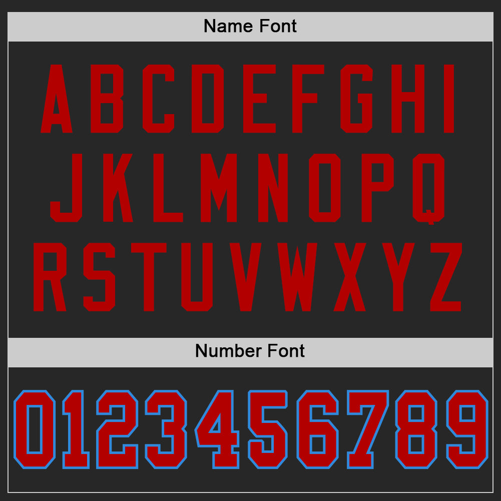 Custom Black Red-Powder Blue Mesh Authentic Football Jersey - Sky-Custom