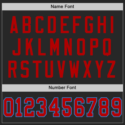 Custom Black Red-Powder Blue Mesh Authentic Football Jersey - Sky-Custom