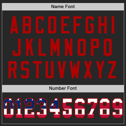 Custom Black USA Flag-Red Mesh Authentic Football Jersey - Sky-Custom