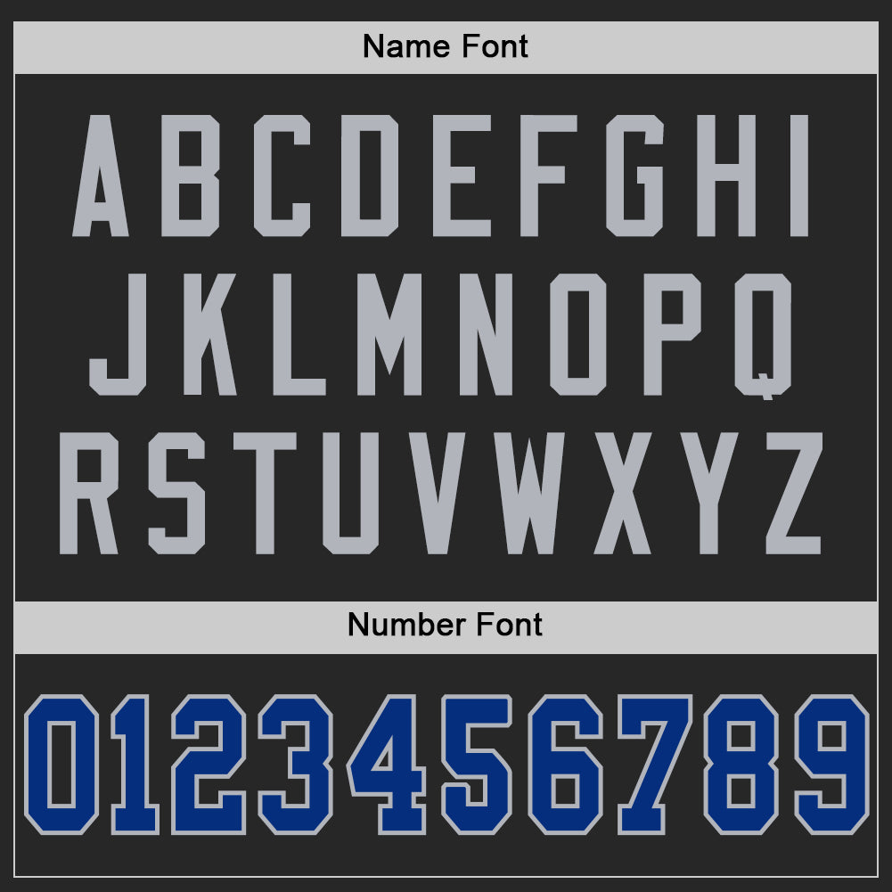 Custom Black Royal-Gray Mesh Authentic Football Jersey - Sky-Custom