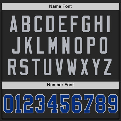 Custom Black Royal-Gray Mesh Authentic Football Jersey - Sky-Custom