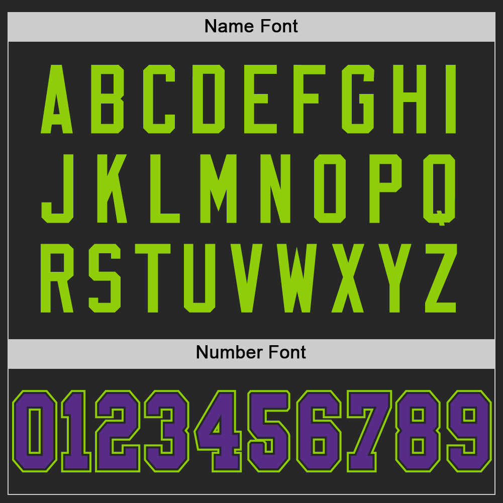 Custom Black Purple-Neon Green Mesh Authentic Football Jersey - Sky-Custom