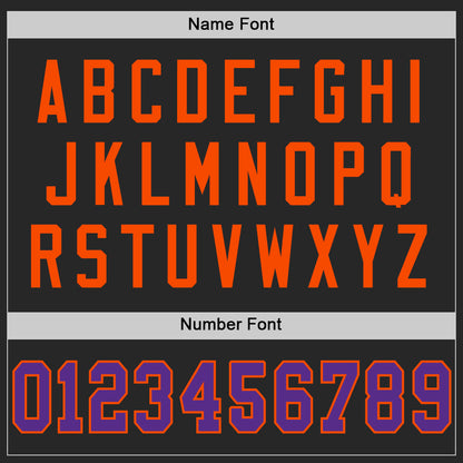 Custom Black Purple-Orange Mesh Authentic Football Jersey - Sky-Custom