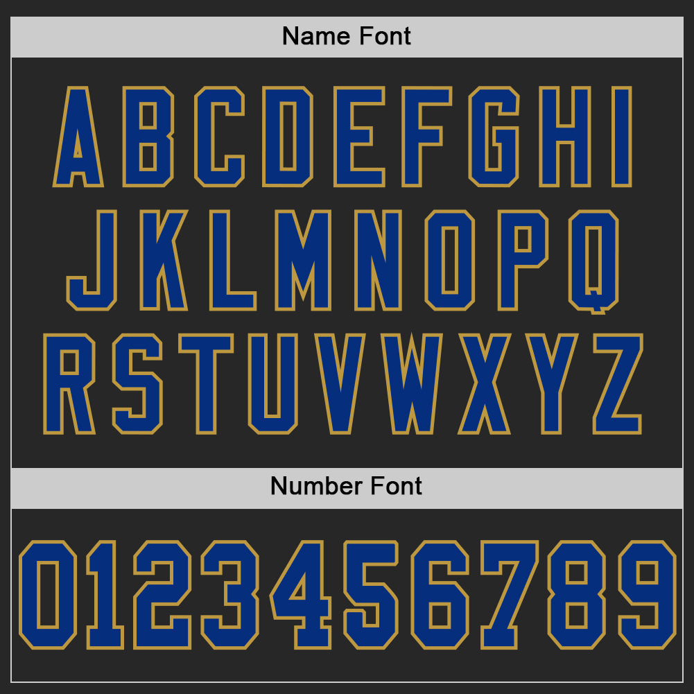 Custom Black Royal-Old Gold Mesh Authentic Football Jersey - Sky-Custom