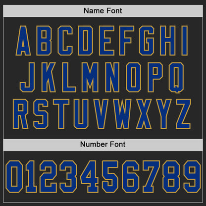 Custom Black Royal-Old Gold Mesh Authentic Football Jersey - Sky-Custom