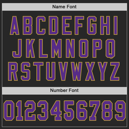 Custom Black Purple-Old Gold Mesh Authentic Football Jersey - Sky-Custom