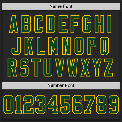 Custom Black Green-Gold Mesh Authentic Football Jersey - Sky-Custom