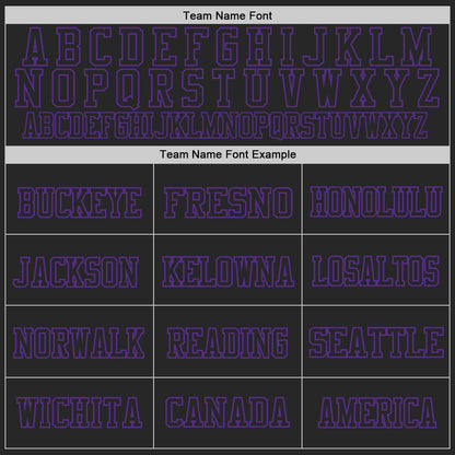 Custom Black Purple Mesh Authentic Football Jersey - Sky-Custom