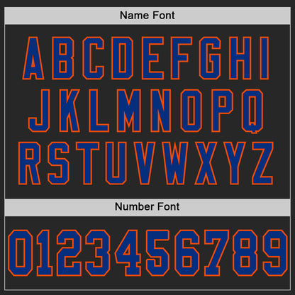 Custom Black Royal-Orange Mesh Authentic Football Jersey - Sky-Custom