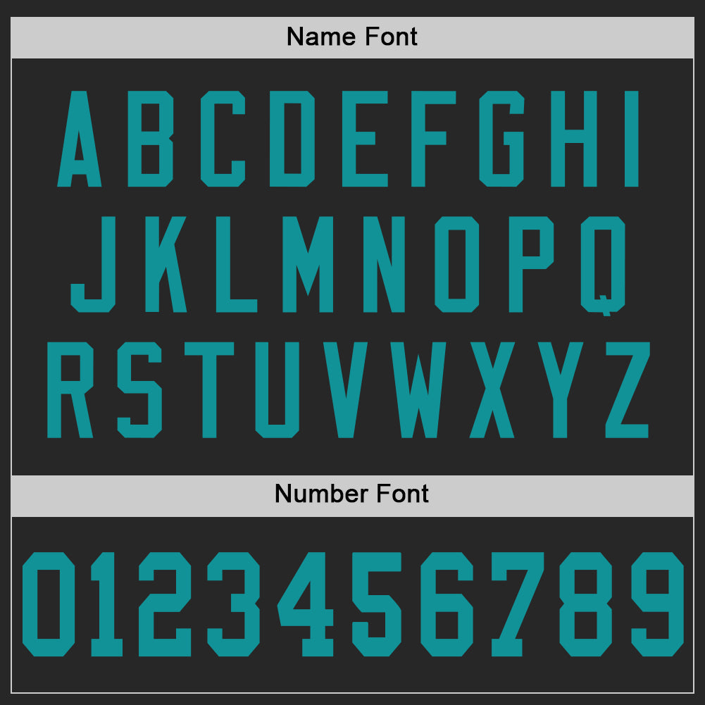 Custom Black Teal Mesh Authentic Football Jersey - Sky-Custom