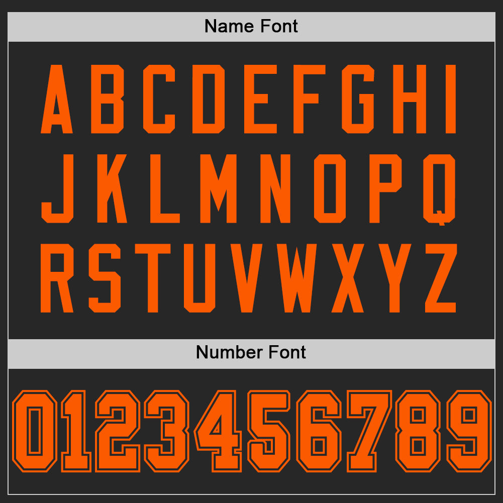 Custom Black Orange Mesh Authentic Football Jersey - Sky-Custom