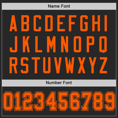 Custom Black Orange Mesh Authentic Football Jersey - Sky-Custom