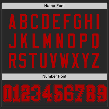 Custom Black Red Mesh Authentic Football Jersey - Sky-Custom