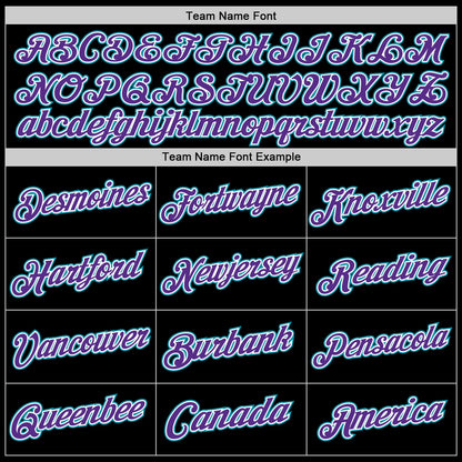 Custom Black Teal-Purple Authentic Throwback Basketball Jersey - Sky-Custom