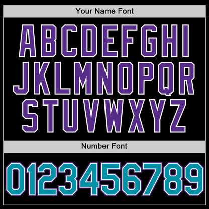 Custom Black Teal-Purple Authentic Throwback Basketball Jersey - Sky-Custom