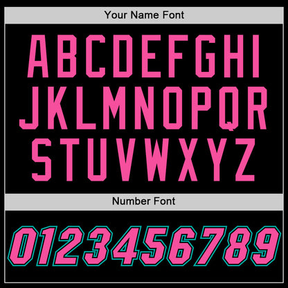 Custom Black Pink-Aqua Authentic Throwback Basketball Jersey - Sky-Custom