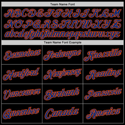 Custom Black Royal-Orange Authentic Throwback Basketball Jersey - Sky-Custom