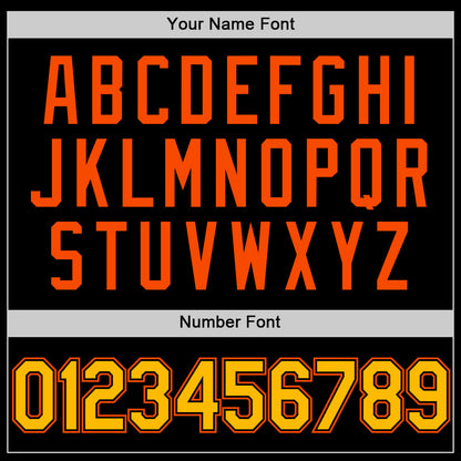 Custom Black Gold-Orange Authentic Throwback Basketball Jersey - Sky-Custom