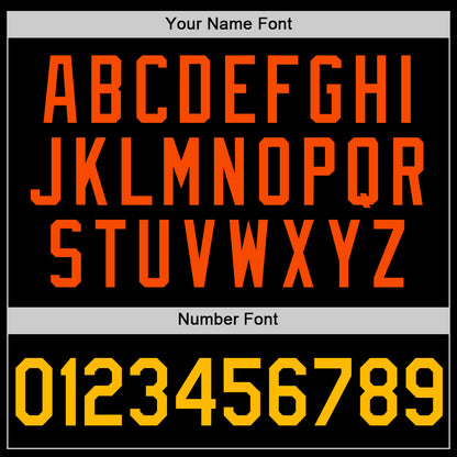 Custom Black Gold-Orange Authentic Throwback Basketball Jersey - Sky-Custom