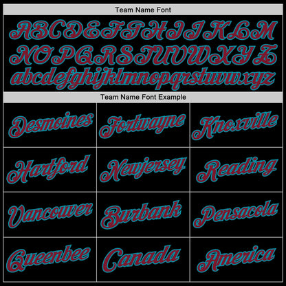 Custom Black Crimson-Teal Authentic Throwback Basketball Jersey - Sky-Custom