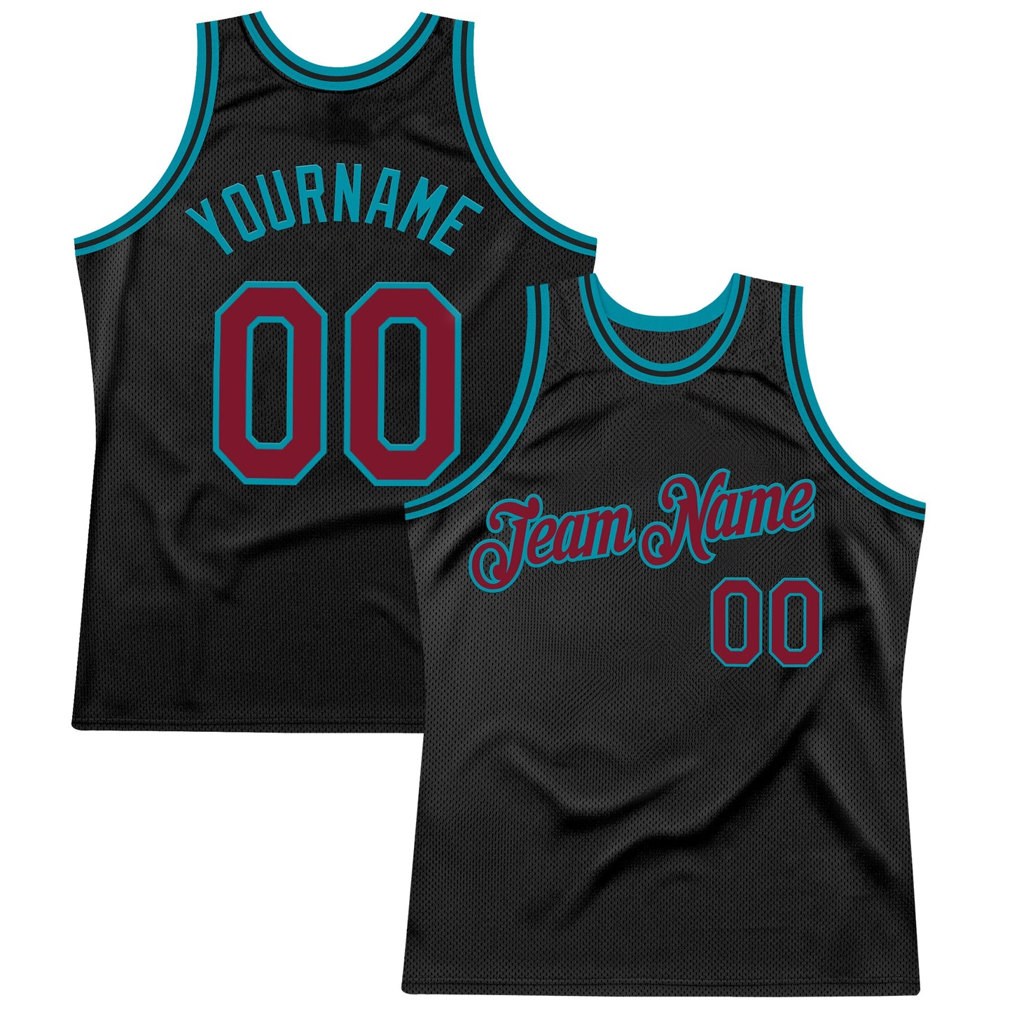 Custom Black Crimson-Teal Authentic Throwback Basketball Jersey - Sky-Custom