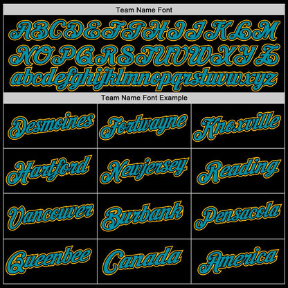 Custom Black Teal-Gold Authentic Throwback Basketball Jersey - Sky-Custom