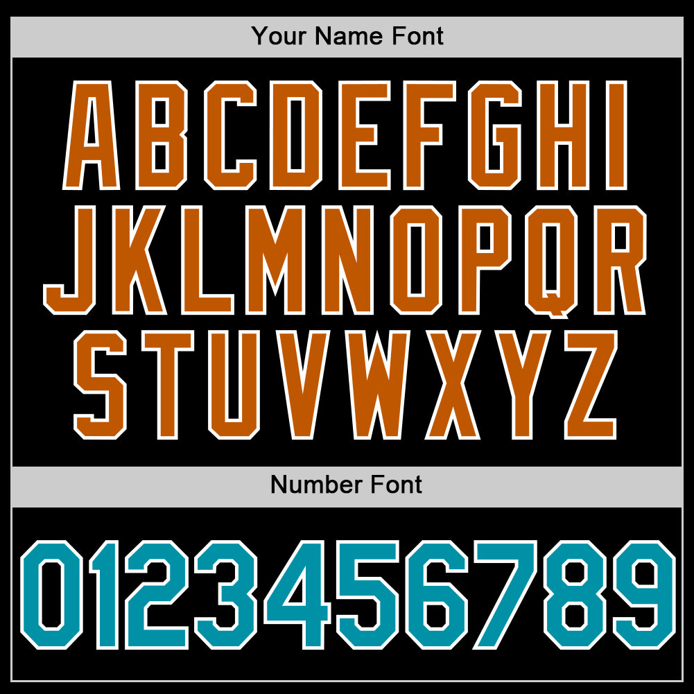 Custom Black Teal-Texas Orange Authentic Throwback Basketball Jersey - Sky-Custom