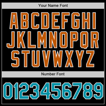 Custom Black Teal-Texas Orange Authentic Throwback Basketball Jersey - Sky-Custom