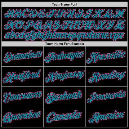 Custom Black Pink-Teal Authentic Throwback Basketball Jersey - Sky-Custom
