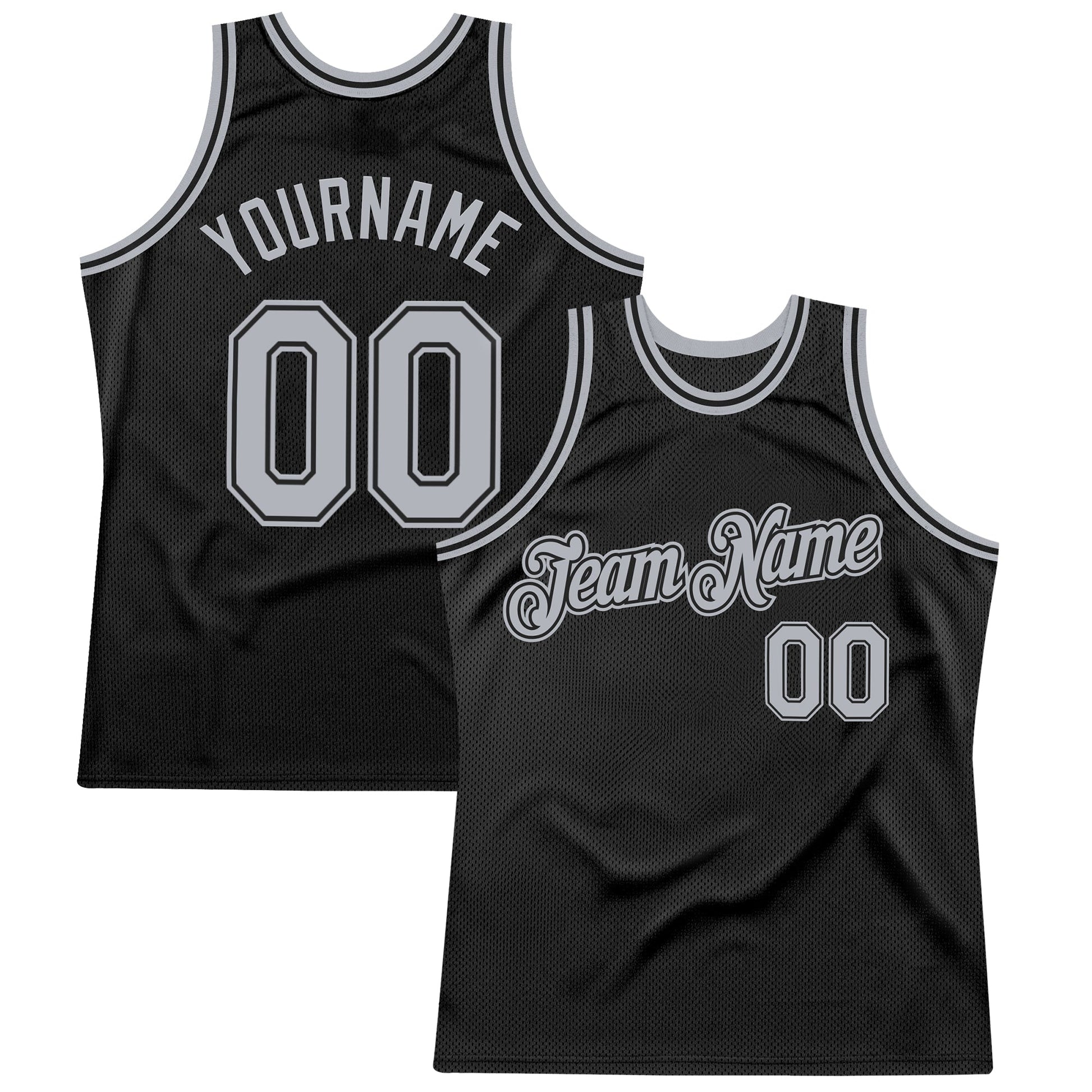 Custom Black Gray Authentic Throwback Basketball Jersey - Sky-Custom
