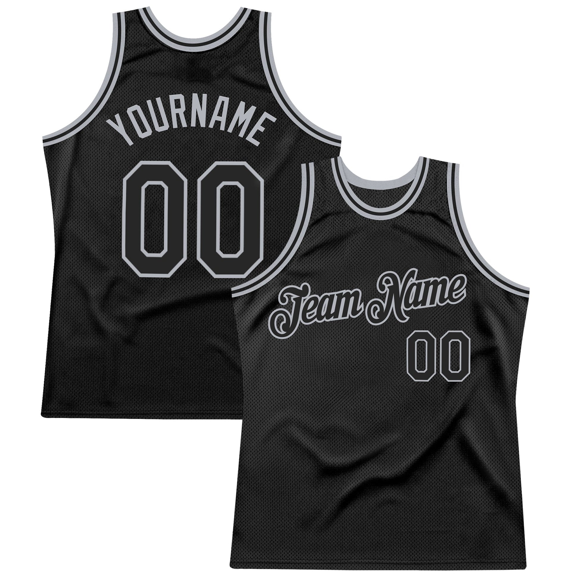 Custom Black Gray Authentic Throwback Basketball Jersey - Sky-Custom