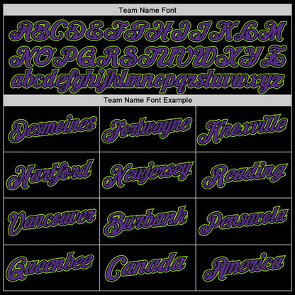 Custom Black Purple-Neon Green Authentic Throwback Basketball Jersey - Sky-Custom