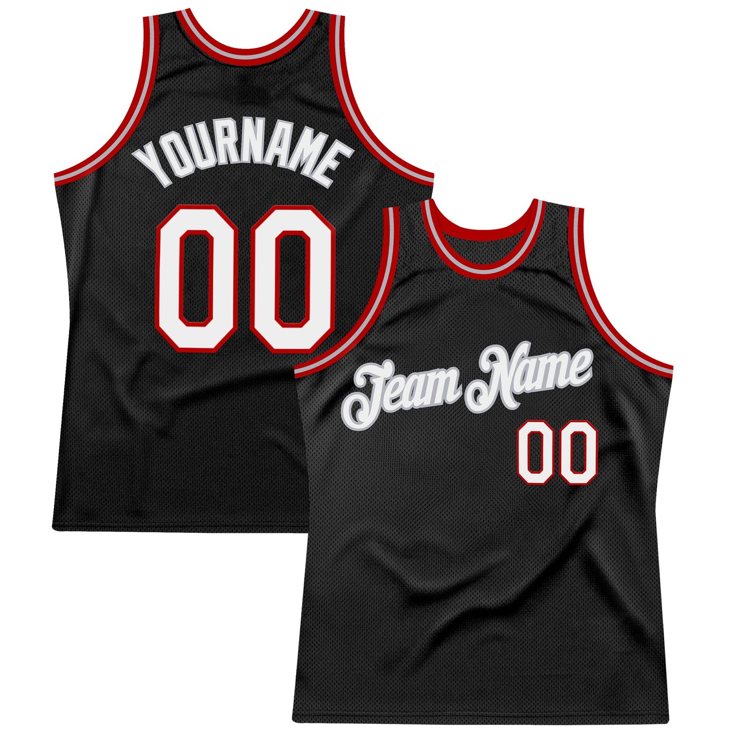 Custom Black White-Red Authentic Throwback Basketball Jersey - Sky-Custom