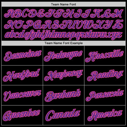 Custom Black Purple-Pink Authentic Throwback Basketball Jersey - Sky-Custom