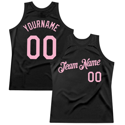 Custom Black Light Pink Authentic Throwback Basketball Jersey - Sky-Custom