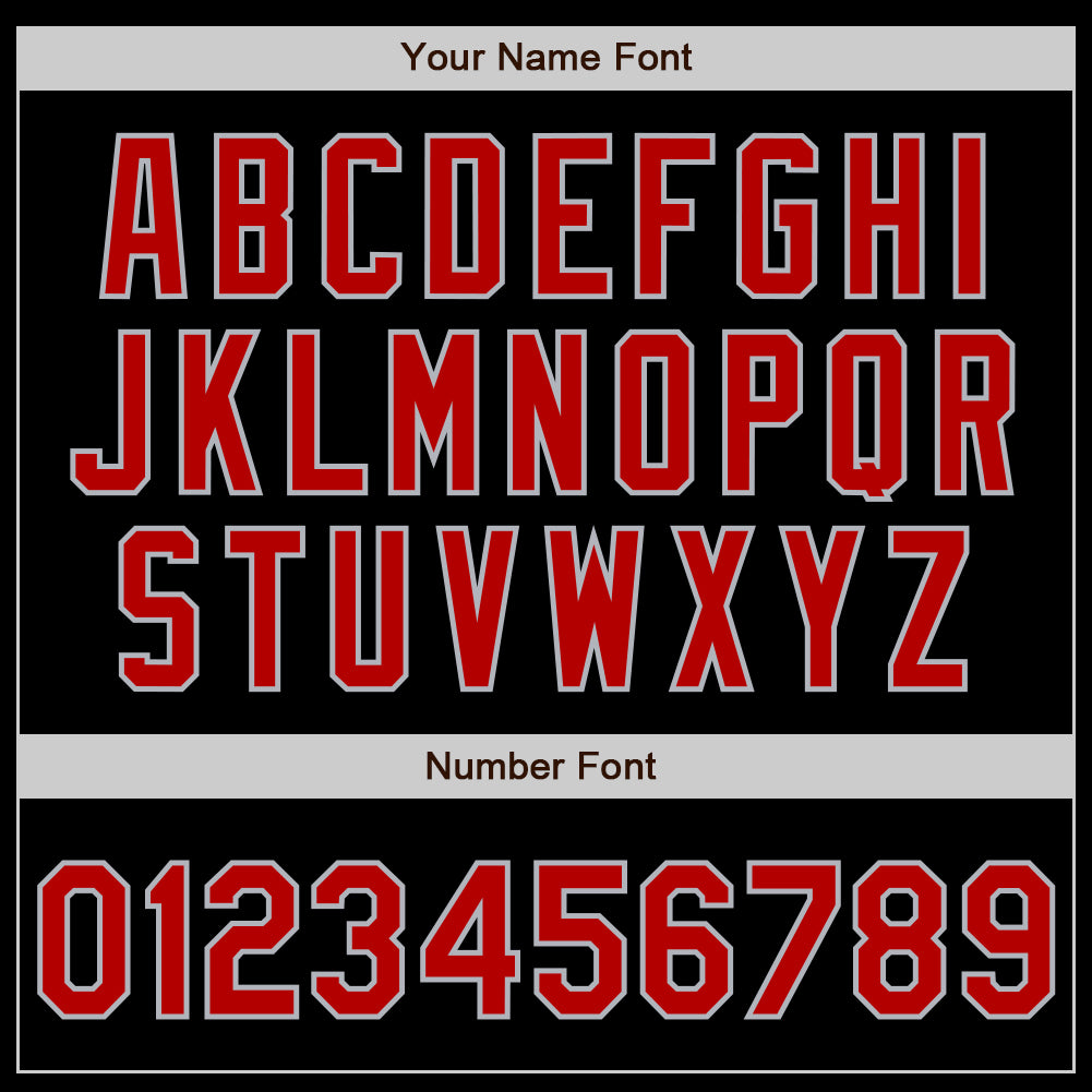 Custom Black Red-Gray Authentic Baseball Jersey - Sky-Custom