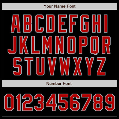 Custom Black Red-Gray Authentic Baseball Jersey - Sky-Custom