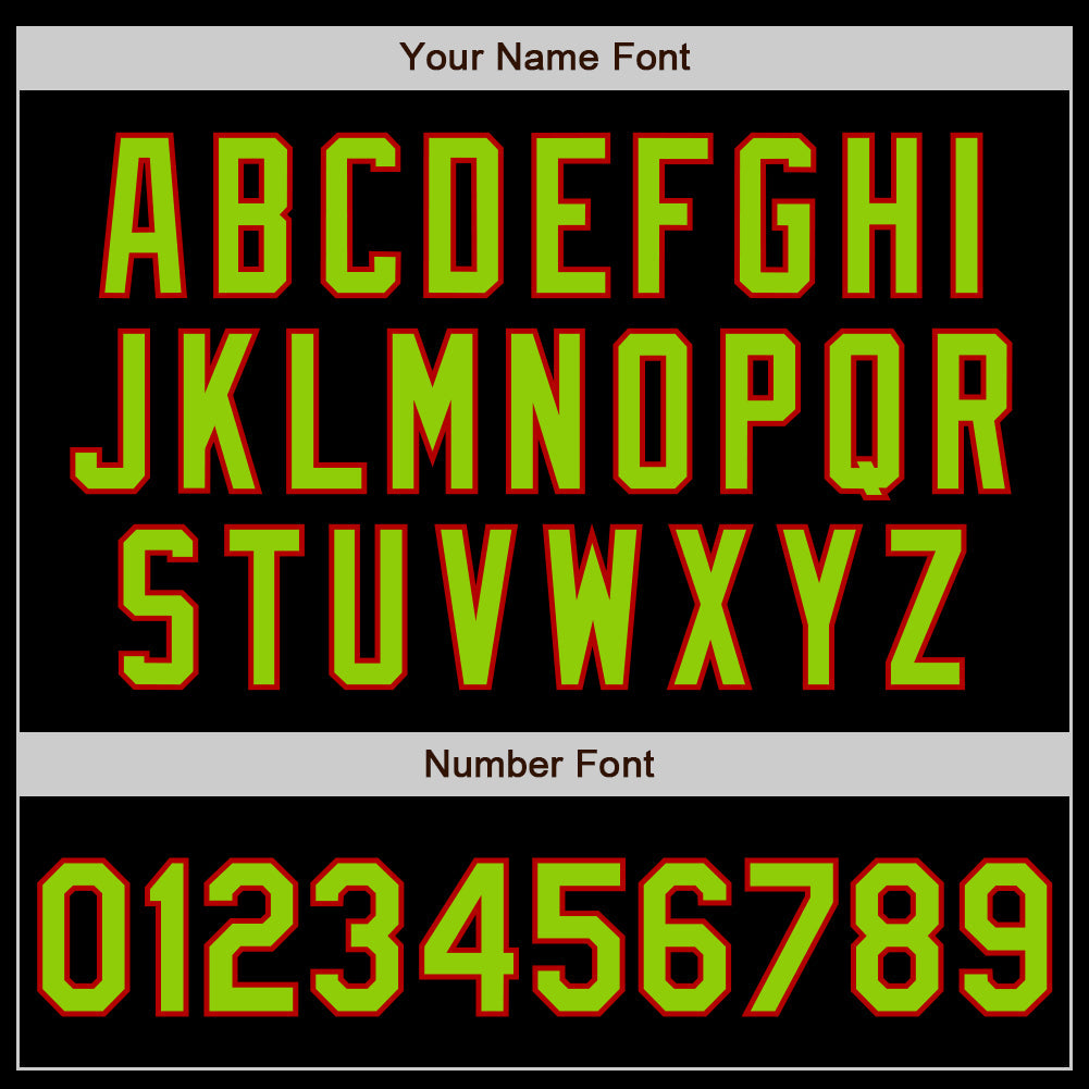 Custom Black Neon Green-Red Authentic Baseball Jersey - Sky-Custom