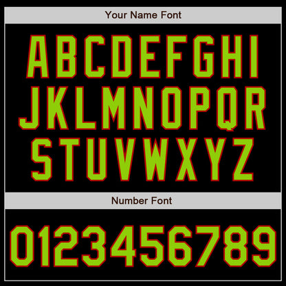 Custom Black Neon Green-Red Authentic Baseball Jersey - Sky-Custom