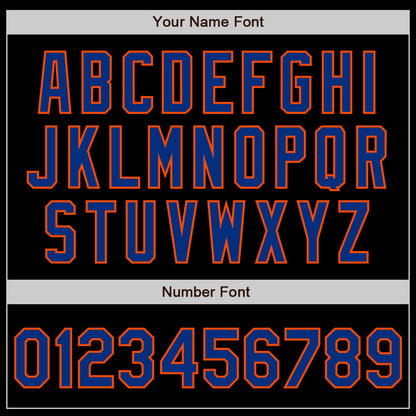 Custom Black Royal-Orange Authentic Baseball Jersey - Sky-Custom