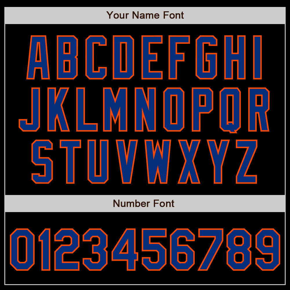Custom Black Royal-Orange Authentic Baseball Jersey - Sky-Custom